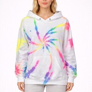 Myrrhe Tye Dye Sweatshirt womens size Large Hoodie white top